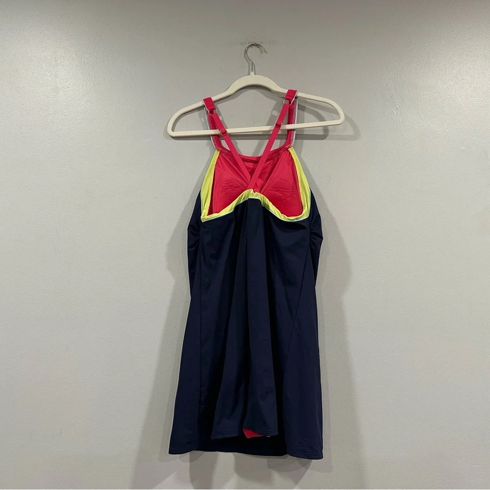 Lands' End Navy High Neck Swim Dress Sz 14